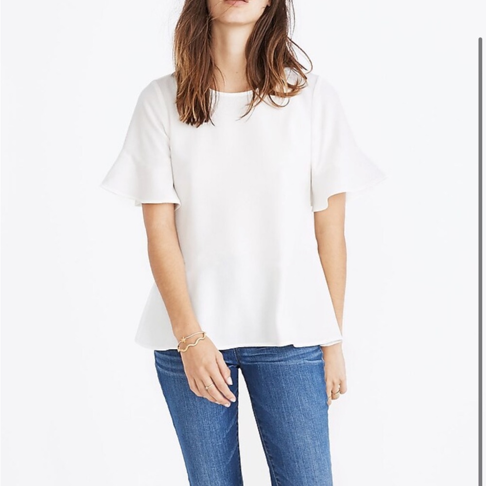 Madewell Flare-Hem Top only worn once! In great condition. Size XS.
